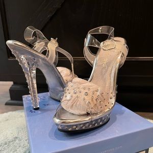 Clear heels with Swarovski crystals
